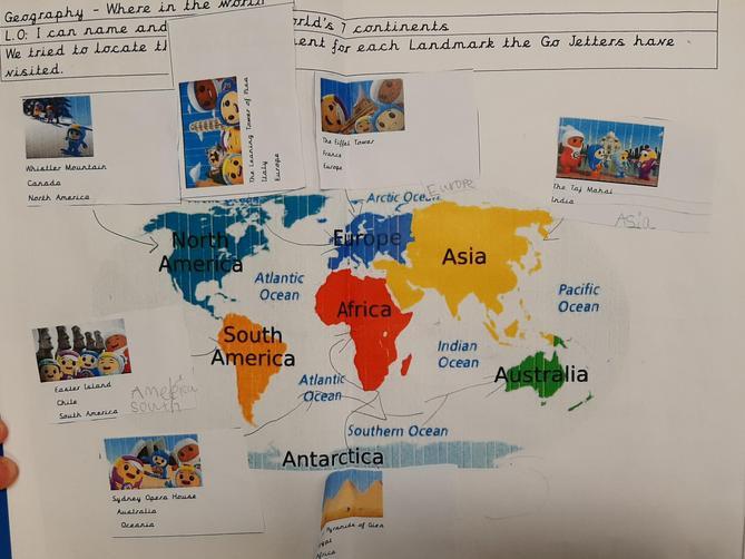 We found the continents that the Go Jetters had visited.